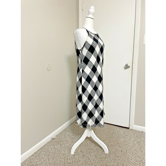 Philosophy Gingham Dress Black & White 6 Halter Linen Blend Lined Cocktail NWT - Picture 5 of 14
